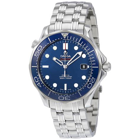 omega seamaster automatic blue dial men's watch|omega seamaster chronometer automatic date.